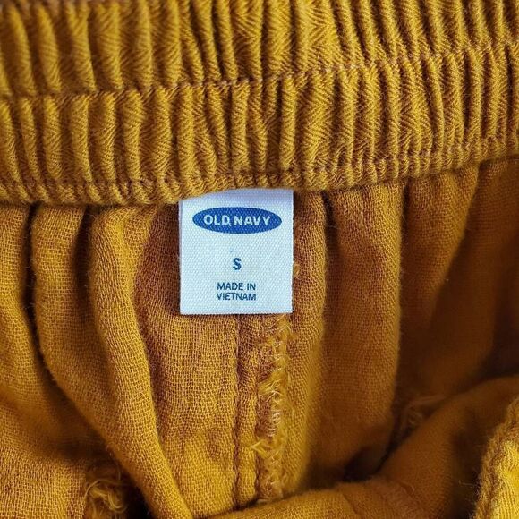 Old Navy Women’s Linen Blend Pull-On Shorts Size Small Mustard & Charcoal - Picture 5 of 10